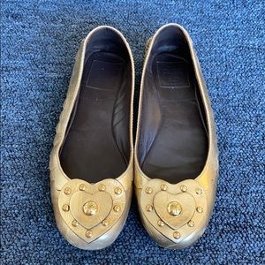 Tory Burch Gold flats